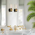 Бра для ванных комнат с прозрачным стеклянным плафоном в форме цилиндра Hinkley варинант исполнения - 17 | Loft Concept в Воронеже