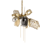 Люстра подвесная со стеклянными плафонами из дымчатого и золотистого с тремя вертикальными подвесками Gilded Mirage  варинант исполнения - 1 | Loft Concept в Воронеже