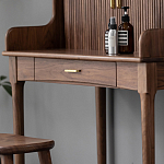 Туалетный стол деревянный с ящиком и зеркалом Moon Walnut Furniture варинант исполнения - 7 | Loft Concept в Воронеже