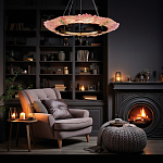 Люстра в форме кольца розовая Warm Pink Light варинант исполнения - 6 | Loft Concept в Воронеже