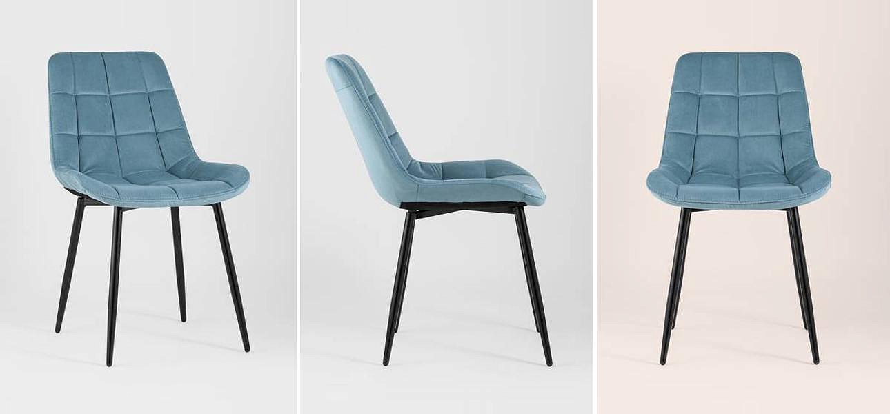 Стул NANCY Chair Голубой Велюр Стул NANCY Chair Голубой Велюр - Loft-Concept в Воронеже
