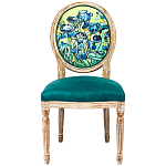 Стул из натурального бука зелёный с цветочным принтом Impressionism in Color варинант исполнения - 1 | Loft Concept в Воронеже