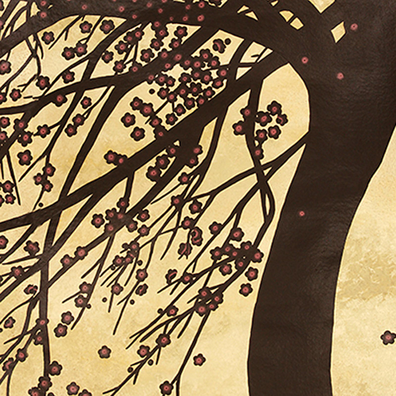 Обои ручная роспись Windswept Blossom Noir on Warm Gold gilded Xuan paper with pearlescent antiquing Обои ручная роспись Windswept Blossom Noir on Warm Gold gilded Xuan paper with pearlescent antiquing в Воронеже | Loft Concept