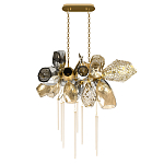 Люстра подвесная с 18-ю стеклянными плафонами с вертикальными подвесками Gilded Mirage  варинант исполнения - 2 | Loft Concept в Воронеже