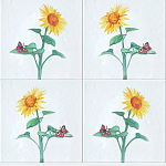 Плитка с узором Подсолнух варинант исполнения - 1 | Loft Concept в Воронеже