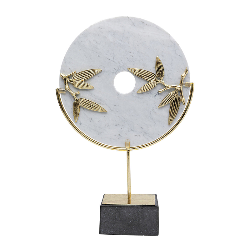 Декоративный арт-объект из мрамора Marble Ring Белый Мрамор Bianco Золотой Черный в Воронеже | Loft Concept 