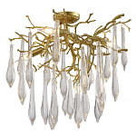 Люстра потолочная с прозрачными стеклянными подвесками в форме капель Droplet Chandelier варинант исполнения - 3 | Loft Concept в Воронеже