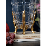 Ваза из прозрачного стекла с бронзовыми ножками и фигурками попугаев Eden Garden porcelain and bronze варинант исполнения - 4 | Loft Concept в Воронеже