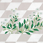 Обои ручная роспись Tiled Meadow Original colourway on Lilac Hint slub silk варинант исполнения - 2 | Loft Concept в Воронеже