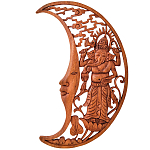 Панно из дерева Ганеша и месяц Panel With Animals варинант исполнения - 1 | Loft Concept в Воронеже