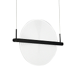 Светодиодный подвесной светильник круглой формы с металлическим черным каркасом Marble Glow варинант исполнения - 3 | Loft Concept в Воронеже