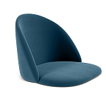 Барный стул со спинкой и металлической подставкой на 4-х деревянных ножках Синий Велюр Vendramin Chair варинант исполнения - 2 | Loft Concept в Воронеже