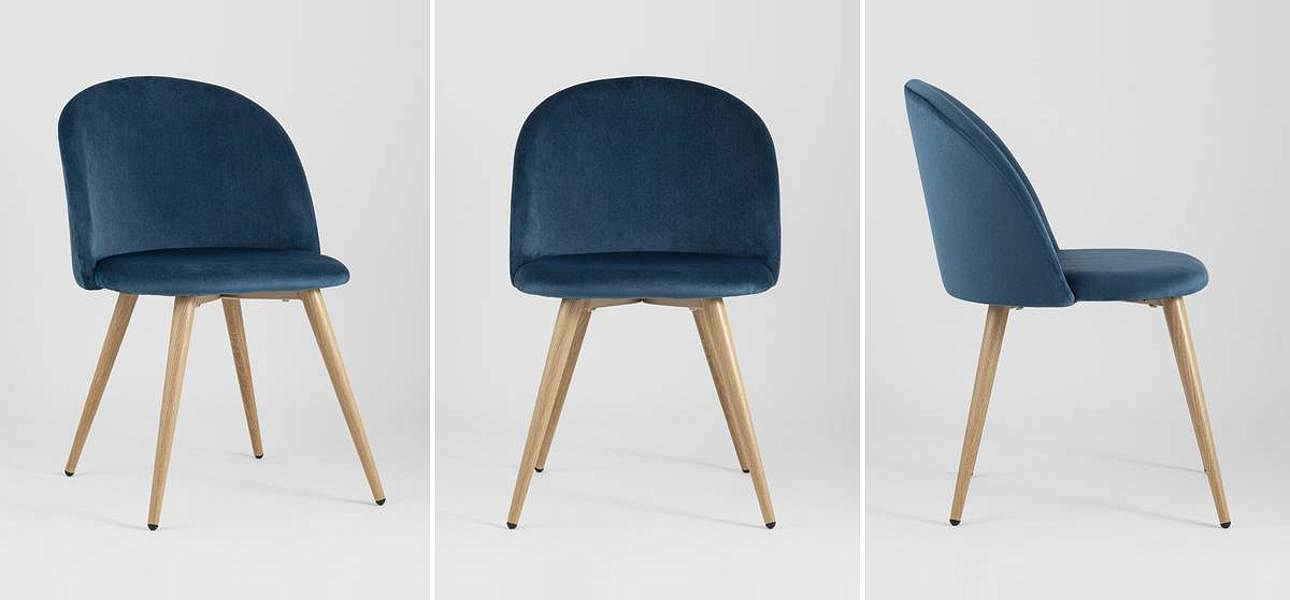 Стул Miruna Chair II Синий Велюр Стул Miruna Chair II Синий Велюр - Loft-Concept в Воронеже