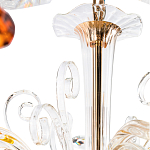 Люстра с 8-ю лампочками и изогнутыми прозрачными элементами из стекла Twisted Glass Candles Chandelier варинант исполнения - 3 | Loft Concept в Воронеже