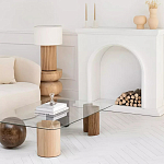 Дизайнерский журнальный стол с прозрачной столешницей и ножками в форме геометрических фигур Pytusin варинант исполнения - 3 | Loft Concept в Воронеже