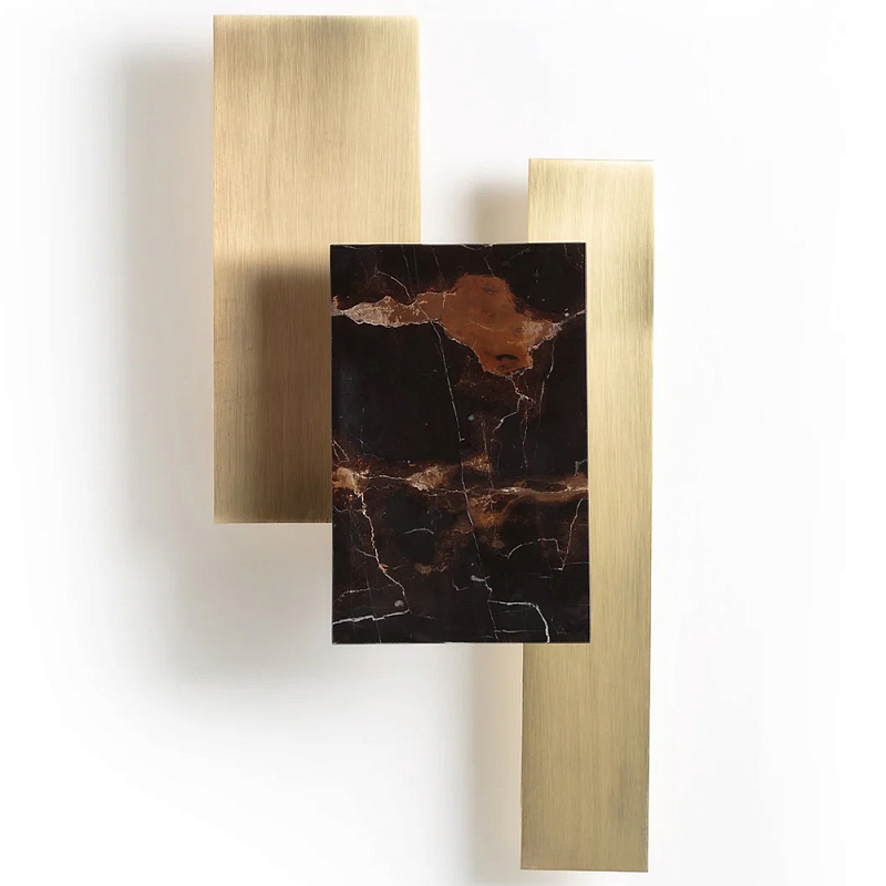 Бра с мраморным декором Marble Brass Laurel Wall Lamp Латунь Коричневый в Воронеже | Loft Concept 
