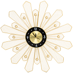 Часы настенные из металла в виде солнца с чёрным циферблатом Mirror Tower Clock варинант исполнения - 1 | Loft Concept в Воронеже