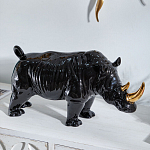 Статуэтка черный носорог с золотыми рогами Golden Horned Black Rhino варинант исполнения - 5 | Loft Concept в Воронеже