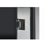 Шкаф-витрина цвета графит с полками и стеклянной дверью Strict Lines варинант исполнения - 4 | Loft Concept в Воронеже