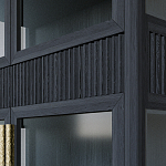 Витрина Primo со стеклянными фасадами и 2 ящиками Черный дуб варинант исполнения - 6 | Loft Concept в Воронеже