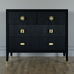 Бельевой Комод с 4 ящиками Elsa Dreams Black варинант исполнения - 4 | Loft Concept в Воронеже