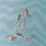 Обои с вышивкой ручной работы Amami Waves Moonbeam colourway on silk moire варинант исполнения - 5 | Loft Concept в Воронеже