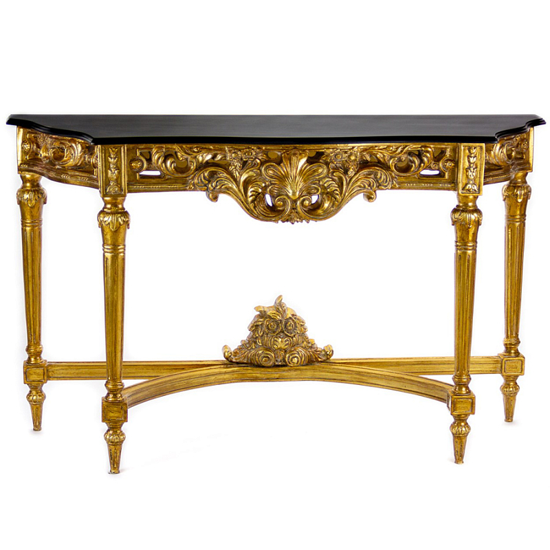 Консоль Console with Gold Monograms Золотой Черный Консоль Console with Gold Monograms Золотой Черный в Воронеже | Loft Concept