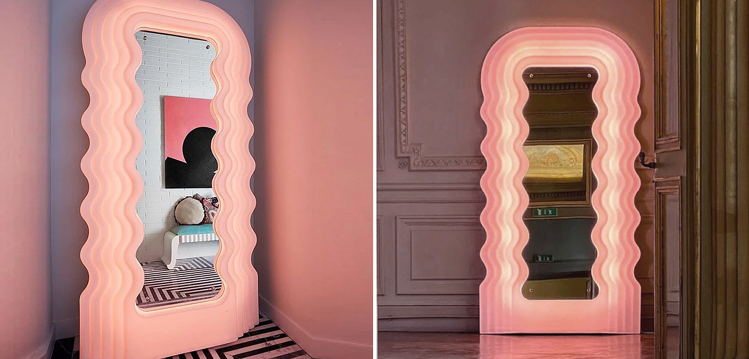 Зеркало Pink Ultrafragola Mirror Ettore Sottsass - Loft-Concept в Воронеже