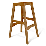 Барный стул со спинкой на 4-х деревянных ножках Сиреневый Велюр Ava Charm варинант исполнения - 4 | Loft Concept в Воронеже