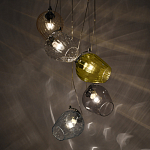 Люстра каскадная с 5-ю разноцветными стеклянными плафонами Kaleido варинант исполнения - 4 | Loft Concept в Воронеже