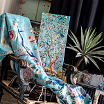 Постер на холсте в стиле шинуазри Chinoiserie Bridge in the garden Poster варинант исполнения - 2 | Loft Concept в Воронеже