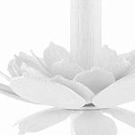 Торшер с декором в виде белого цветка магнолии на каркасе и черным абажуром White Magnolia варинант исполнения - 2 | Loft Concept в Воронеже