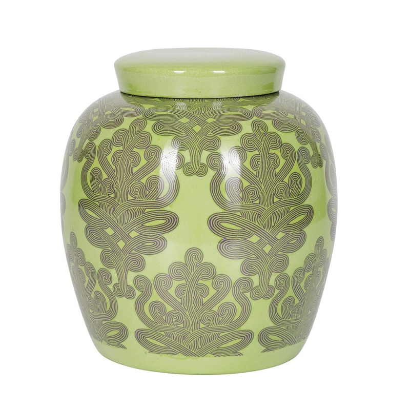 Банка с крышкой Porcelain Malachite Jar Зеленый в Воронеже | Loft Concept 