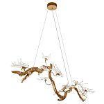 Люстра подвесная линейная с прозрачными стеклянными птичками на ветвях Serip Voa варинант исполнения - 4 | Loft Concept в Воронеже