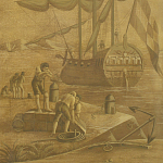 Обои ручная роспись Views of Italy Sepia варинант исполнения - 2 | Loft Concept в Воронеже