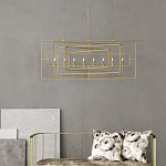 Люстра золотая из пересекающихся прямоугольных элементов Thin Intersecting Rectangles варинант исполнения - 3 | Loft Concept в Воронеже