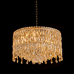 Люстра круглая с хрустальными подвесками на золотистом каркасе Roul Crystal Light варинант исполнения - 3 | Loft Concept в Воронеже