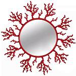 Круглое настенное зеркало Coral Mirror Red варинант исполнения - 1 | Loft Concept в Воронеже