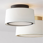 Потолочный светильник с круглым хлопковым абажуром Frosted Diffuser варинант исполнения - 2 | Loft Concept в Воронеже