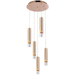 Подвесной светильник Metal Acrylic Tube Five Gold Hanging Lamp варинант исполнения - 2 | Loft Concept в Воронеже