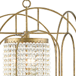 Люстра золотая с внутренним цилиндром из хрустальных бусин Romantic Lantern варинант исполнения - 1 | Loft Concept в Воронеже