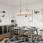 Люстра прямоугольная цвета латунь с прозрачными рифлеными цилиндрическими плафонами Kichler варинант исполнения - 8 | Loft Concept в Воронеже