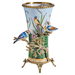 Ваза из фарфора с птицами на бронзовой ветке Garden of Eden варинант исполнения - 1 | Loft Concept в Воронеже