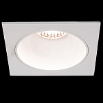 Встраиваемый спот светодиодный квадаратный белого цвета с круглым углублением Ombra Lux  варинант исполнения - 1 | Loft Concept в Воронеже