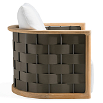 Дизайнерское уличное кресло из массива дерева с плетеной спинкой PALINFRASCA Armchair варинант исполнения - 7 | Loft Concept в Воронеже