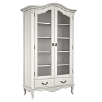 Шкаф книжный белый из массива бука с 5-ю полками и 2-мя ящиками в стиле прованс White Provence варинант исполнения - 1 | Loft Concept в Воронеже