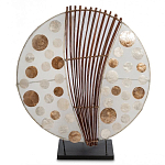 Настольная лампа из перламутра и дерева на подставке Indonesian Round Shell варинант исполнения - 1 | Loft Concept в Воронеже