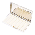 Таблетница карманная прямоугольная на 7 отделений с зеркалом и накладкой из натурального камня Лазурит Silver Stone Pillboxes варинант исполнения - 3 | Loft Concept в Воронеже