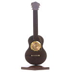 Часы настольные в виде гитары из натурального камня Обсидиан Stone Clock варинант исполнения - 3 | Loft Concept в Воронеже