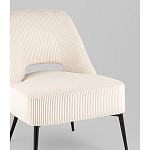 Кресло лаунж Бостон велюр рельефный молочный на черных ножках варинант исполнения - 2 | Loft Concept в Воронеже